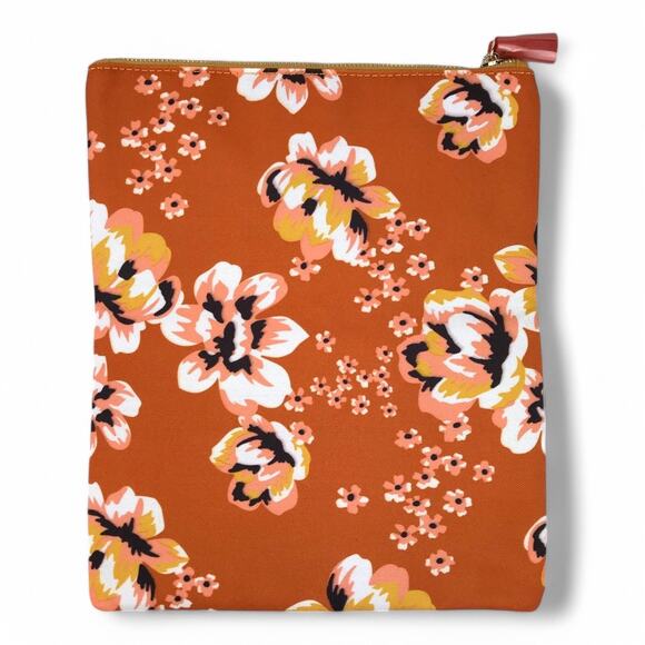 Rachel Pally Zahara Reversible Clutch Purse Orange Floral Handbag - Picture 2 of 6